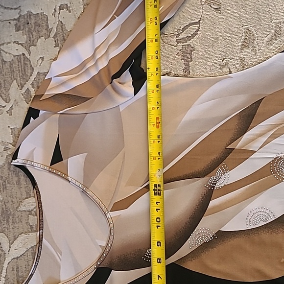 Valentina Signa Brownstone V-neck Rhinestone Tunic Adult L - Picture 6 of 9